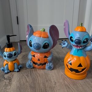 Lilo & Stitch Halloween Pumpkin Figure - Blue and Orange